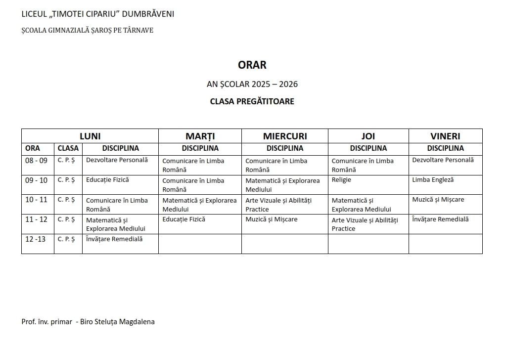 Orar primar saros 001